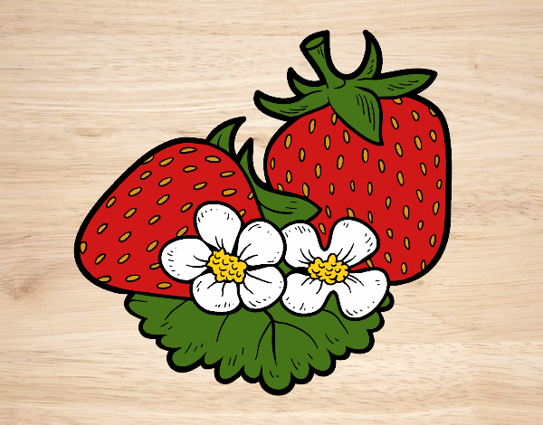 Coloring page Big strawberries painted bybarbie_kil