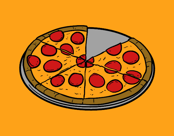 Coloring page Italian pizza painted byCharlotte