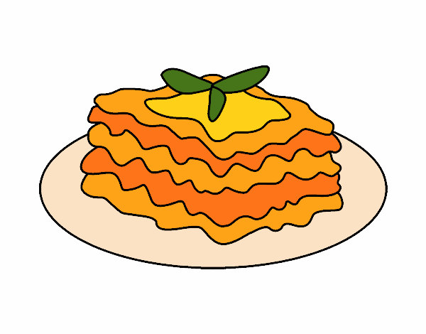 Coloring page Lasagna painted byCharlotte