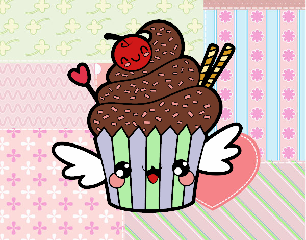 Coloring page The Cupcake kawaii painted bybarbie_kil