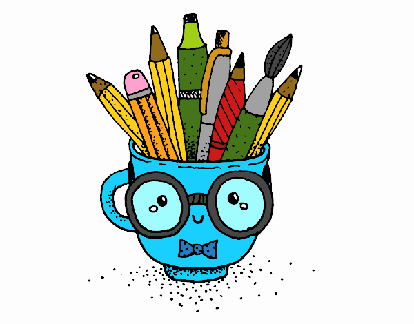 Animated cup with pencils