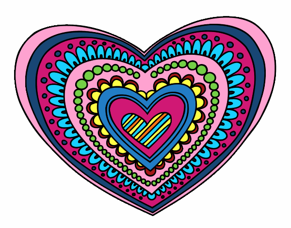 Coloring page Heart mandala painted byNikkiZic