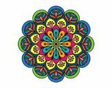 Coloring page Mandala flower and sheets painted byNikkiZic