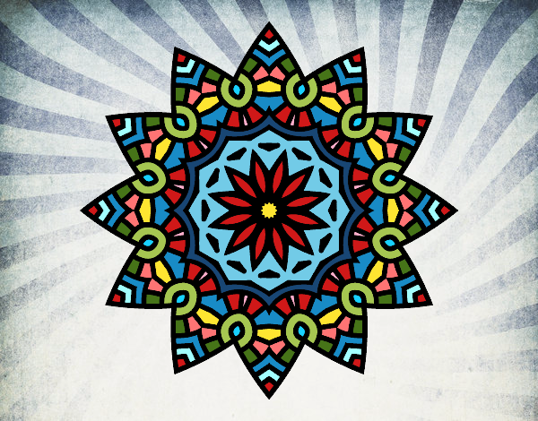 Coloring page Mandala flowery star painted byNikkiZic