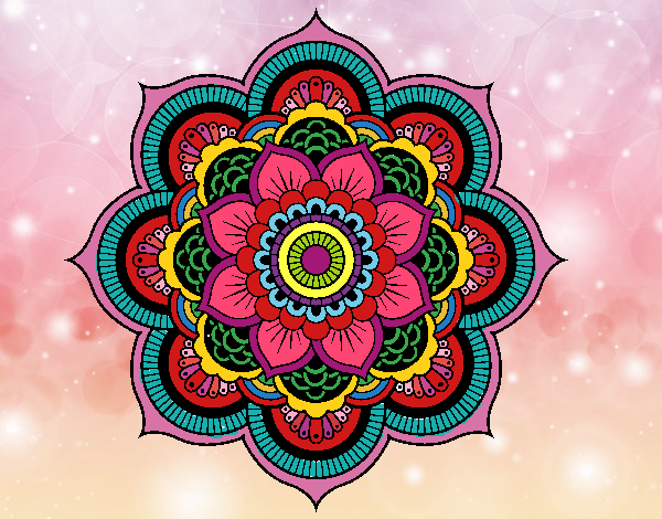 Coloring page Mandala oriental flower painted byNikkiZic