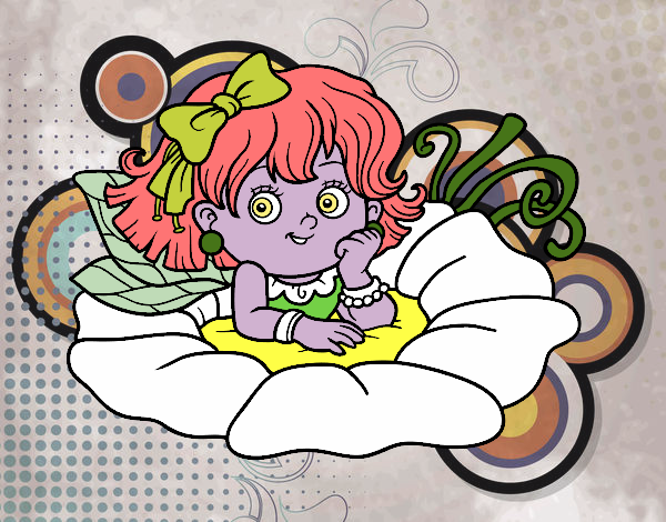 Coloring page Fairy on a flower painted bybarbie_kil