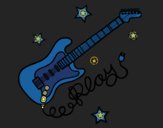 Coloring page Guitar and stars painted byCharlotte