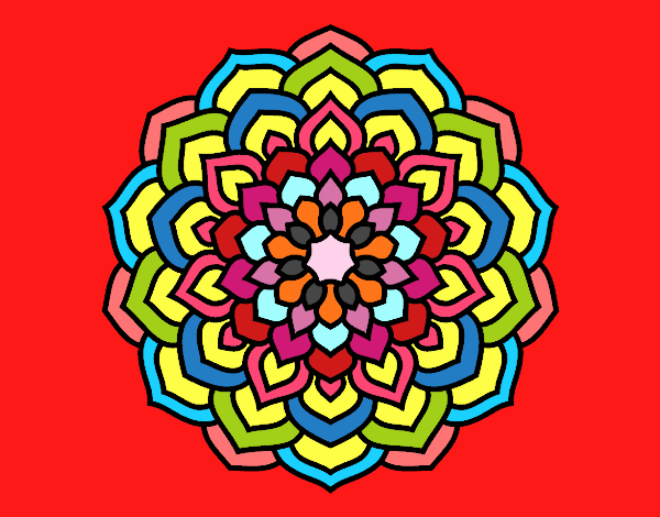 Coloring page Mandala flower petals painted byDija