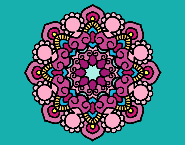 Coloring page Mandala meeting painted byChristy