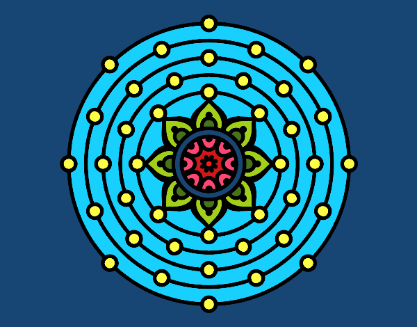 Coloring page Mandala solar system painted byJayney