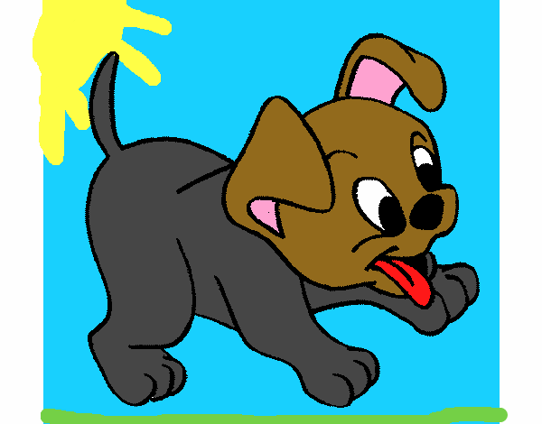 Coloring page Puppy painted byamilia