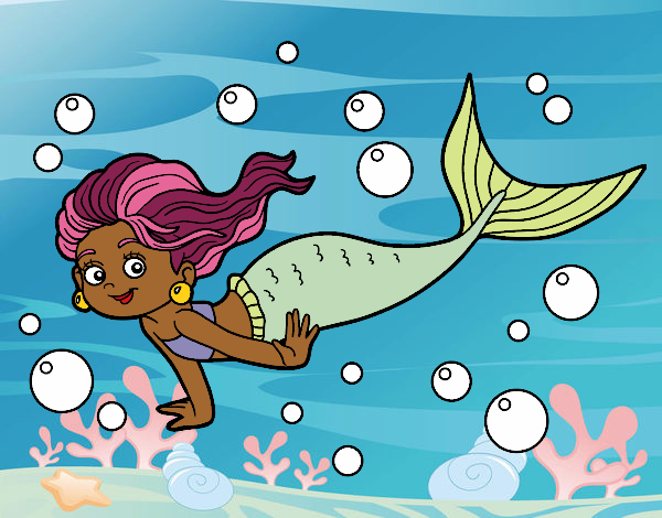Coloring page Sea Mermaid painted bybarbie_kil