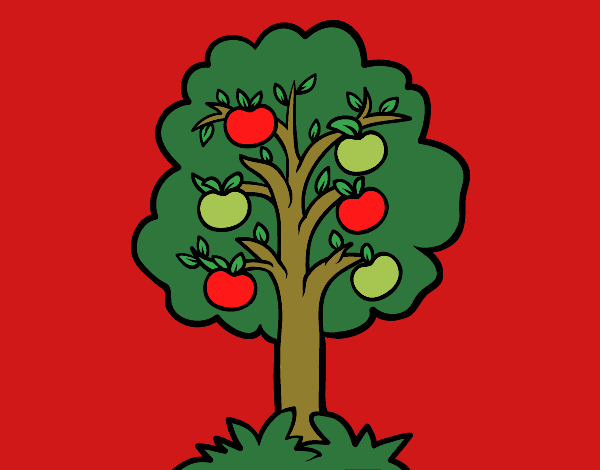 Coloring page An apple tree painted byCharlotte