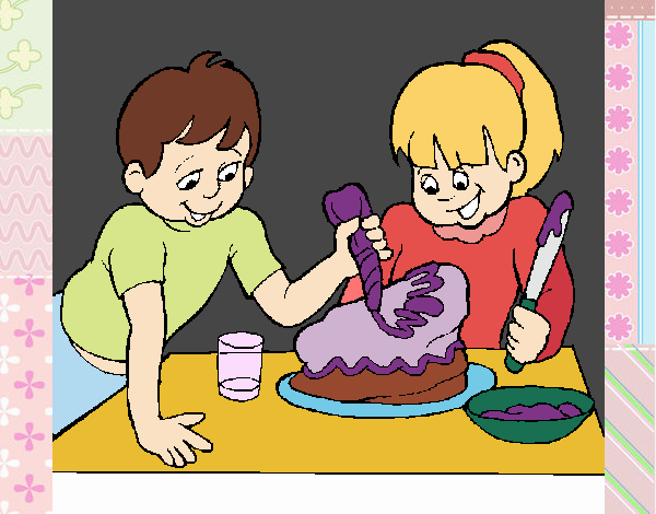 Coloring page Cake for mum painted byBeautyWWE