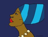 Coloring page Cameroonian woman painted byCharlotte
