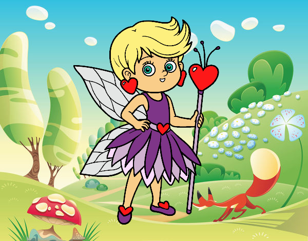 Coloring page Fairy princess of hearts painted byBeautyWWE