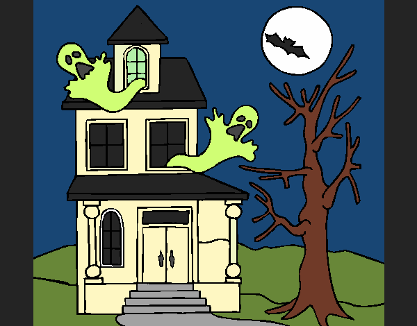 Coloring page Ghost house painted byCharlotte