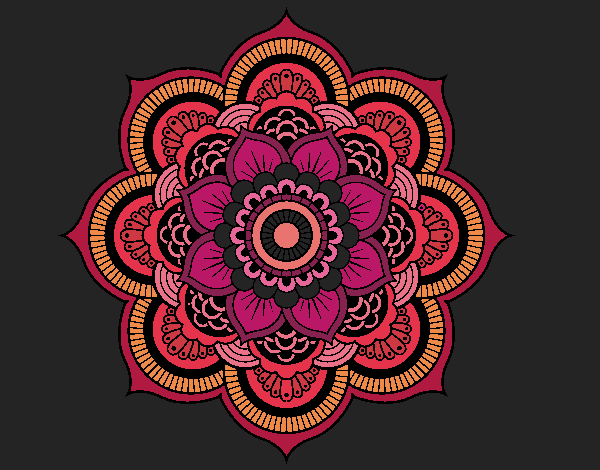 Coloring page Mandala oriental flower painted byChristy