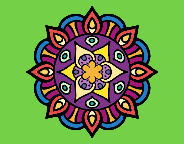 Coloring page Mandala vegetal life painted byChristy