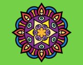 Coloring page Mandala vegetal life painted byChristy
