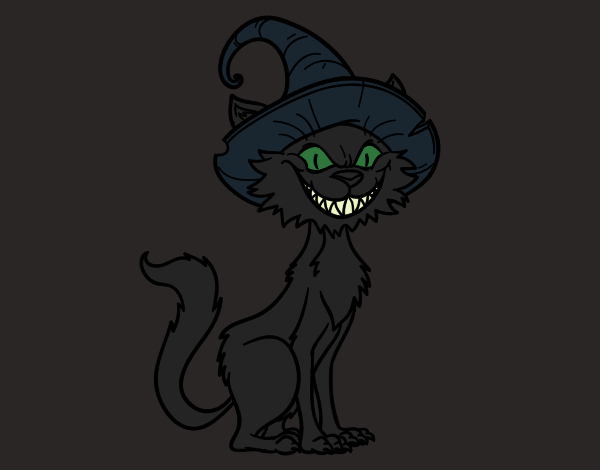 Coloring page Bewitched cat painted byCharlotte