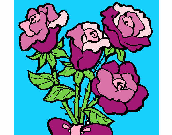 Coloring page Bunch of roses painted byBobbie