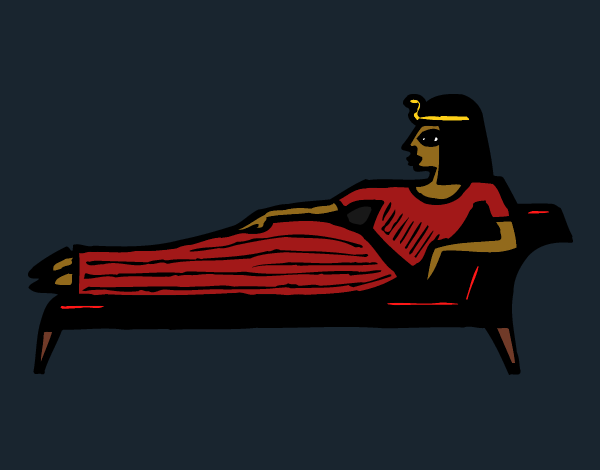Coloring page Cleopatra lying down painted byCharlotte