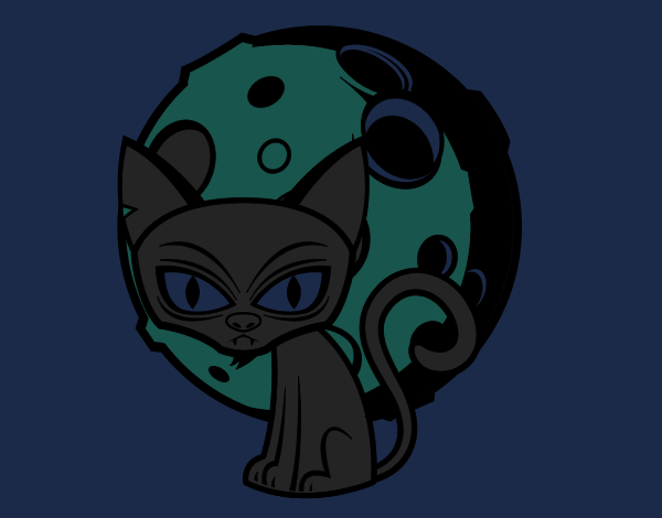 Coloring page Gloomy cat painted byCharlotte
