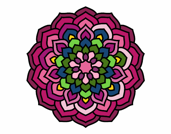 Coloring page Mandala flower petals painted byBobbie