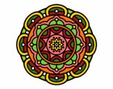 Coloring page Mandala for mental relaxation painted byBobbie