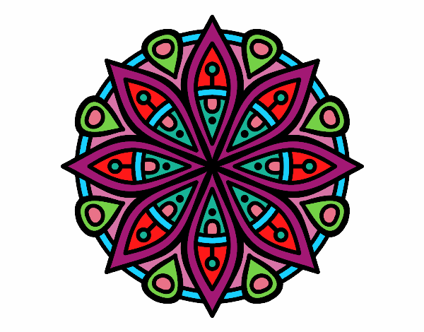 Coloring page Mandala for the concentration painted byBobbie