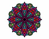 Coloring page Mandala for the concentration painted byBobbie