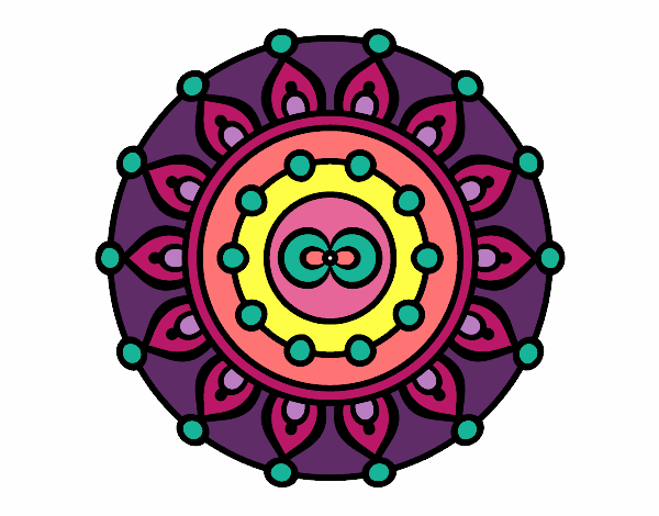 Coloring page Mandala meditation painted byBobbie