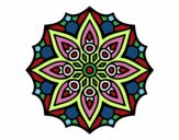 Coloring page Mandala simple symmetry  painted byBobbie