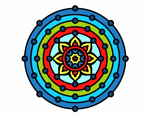 Coloring page Mandala solar system painted byBobbie