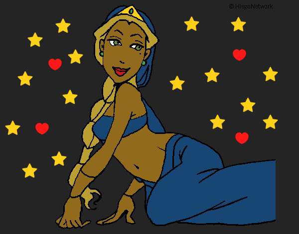 Coloring page Moorish princess painted byCharlotte