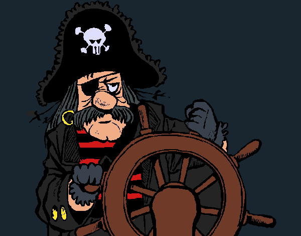 Coloring page Pirate captain painted byCharlotte