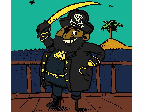 Coloring page Pirate on deck painted byCharlotte