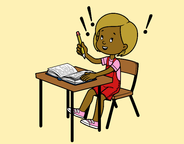 Coloring page School exam painted byCharlotte