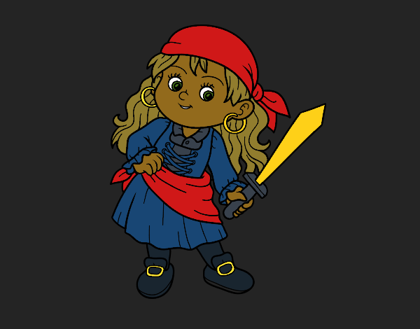 Coloring page The pirate girl painted byCharlotte