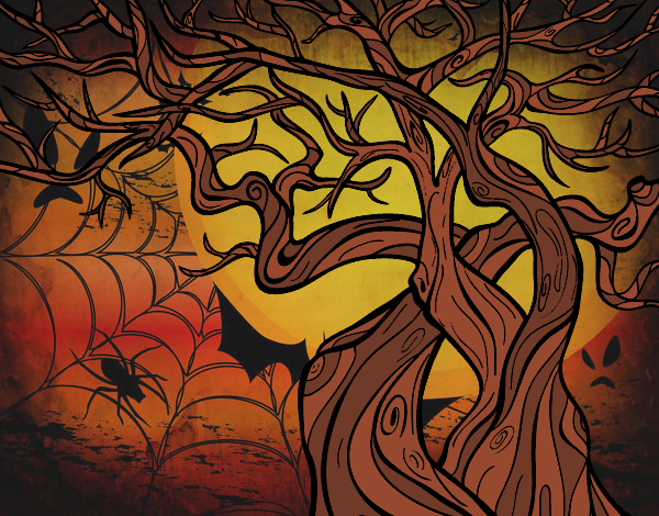 Coloring page Tree ghostly painted byBeautyWWE