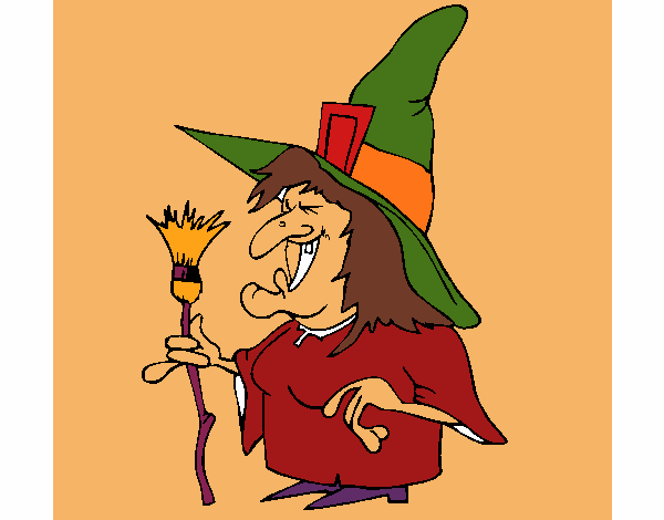 Coloring page Witch painted bymindella
