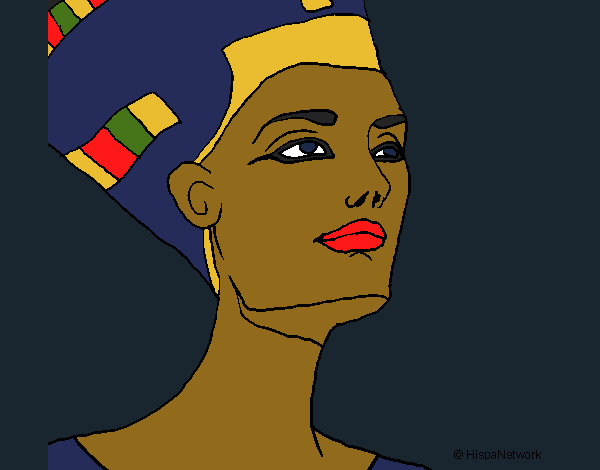 Coloring page Bust of Nefertiti painted byCharlotte
