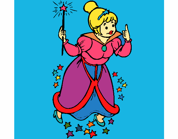 Coloring page Fairy godmother painted bymindella