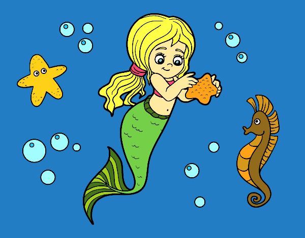 Coloring page Lovely mermaid painted byMGapsis