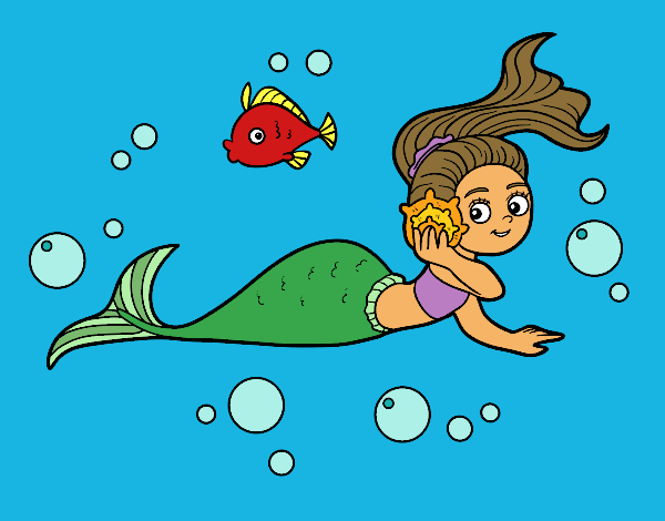 Coloring page Magical mermaid painted byMGapsis