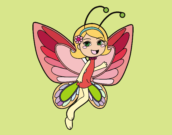 Happy butterfly fairy