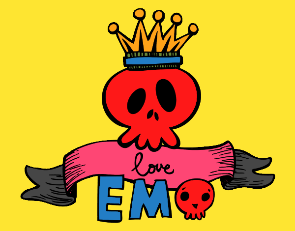 Coloring page Love Emo painted bymindella