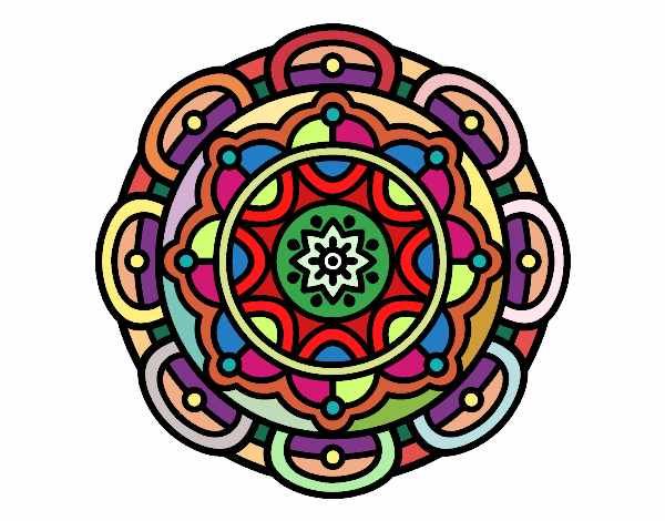 Coloring page Mandala for mental relaxation painted byGeorgi 