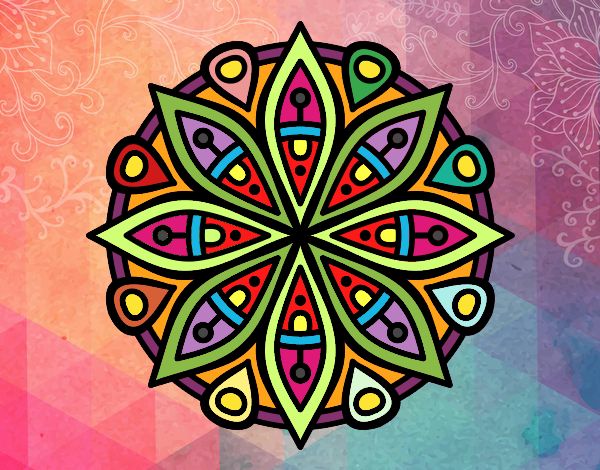 Coloring page Mandala for the concentration painted byStefany
